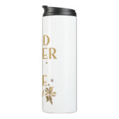 Sassy Gold Typography with Floral Bows Thermosbeker (Geroteerd rechts)