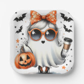 Sassy Halloween Ghost / Party Papieren Bordje (Voorkant)