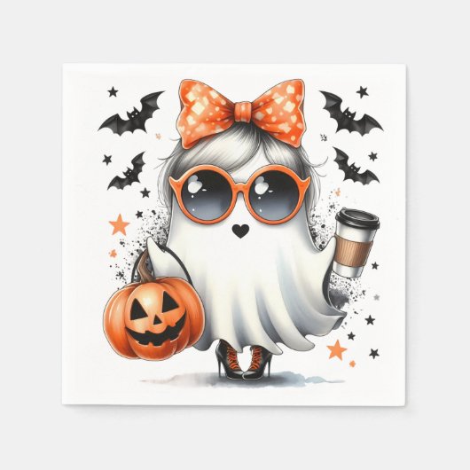 Sassy Halloween Ghost / Party Servet (Voorkant)