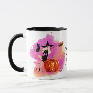Sassy Halloween-heks met kat Mok