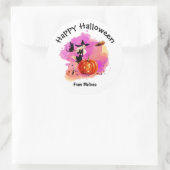 Sassy Halloween-heks met kat Ronde Sticker (Tas)