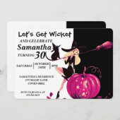 Sassy Halloween Witch Birthday Uitnodiging (Voorkant / Achterkant)