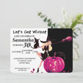 Sassy Halloween Witch Birthday Uitnodiging (Staand voorkant)