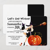 Sassy Halloween Witch Birthday Uitnodiging (Voorkant / Achterkant)