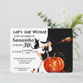 Sassy Halloween Witch Birthday Uitnodiging (Staand voorkant)