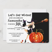 Sassy Halloween Witch Birthday Uitnodiging (Voorkant)