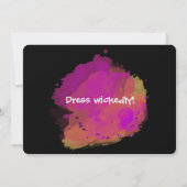 Sassy Halloween Witch met kat Birthday uitnodiging (Achterkant)