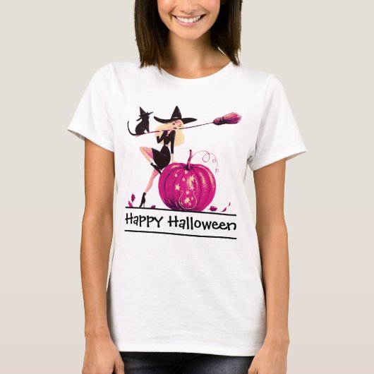 Sassy Halloween Witch Woman's T-Shirt (Voorkant)