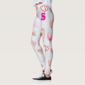 Sassy hartvormige roze print leggings (Links)