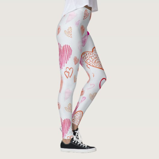 Sassy hartvormige roze print leggings (Rechts)