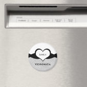 Sassy Heart Fishnet Magnet, Black and White Magneet (Insitu (Vaatwasser))