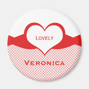 Sassy Heart Fishnet Magnet, Red Magneet