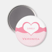 Sassy Heart Fishnet Magnet, Roze Magneet (Voorkant / Achterkant)