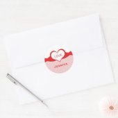 Sassy Heart Fishnet Stickers, Red Ronde Sticker (Envelop)