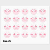 Sassy Heart Fishnet Stickers, roze Ronde Sticker (Vel)