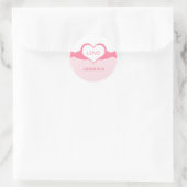 Sassy Heart Fishnet Stickers, roze Ronde Sticker (Tas)