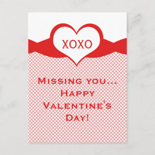 Sassy Heart Fishnet Valentijn Briefkaart, Red Feestdagenkaart