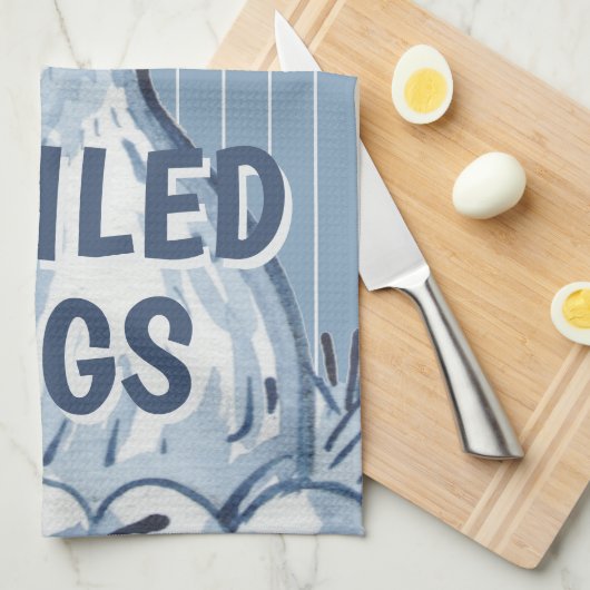 Sassy Hens Lay Deviled Eggs Funny Blue Chicken Art Theedoek (Quarter Fold)