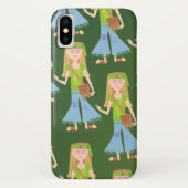 Sassy Hippie Girl Retro Art Fun Pattern Case-Mate iPhone Case (Achterkant)