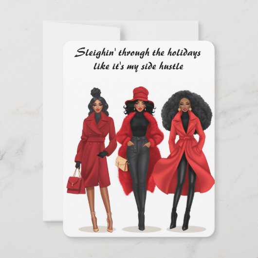 Sassy Holiday Gift Kaart Sleighing Christmas (Voorkant)