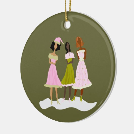 Sassy Holiday Keramisch Ornament (Links)