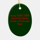 Sassy Holiday Keramisch Ornament (Achterkant)