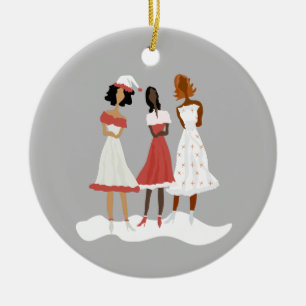 Sassy Holiday Te versient Keramisch Ornament