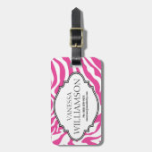 Sassy HOT Roze, speciaal voor Zebra ontworpen Labe Bagagelabel (Voorkant verticaal)