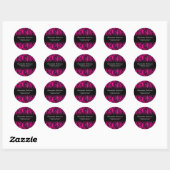 Sassy Hot Roze Zebra Aangepaste adreslabel Sticker (Vel)
