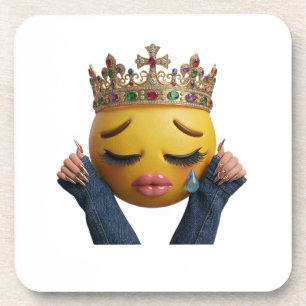 Sassy Huilende Emoji Feestballon - Dramatische Ver Bier Onderzetter