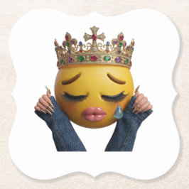 Sassy Huilende Emoji Feestballon - Dramatische Ver Kartonnen Onderzetters