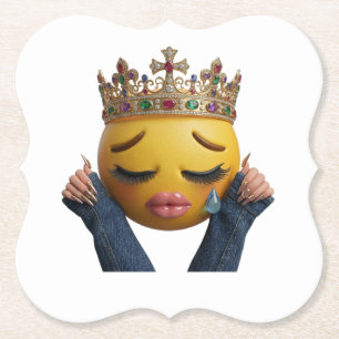 Sassy Huilende Emoji Feestballon - Dramatische Ver Kartonnen Onderzetters