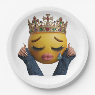 Sassy Huilende Emoji Feestballon - Dramatische Ver Papieren Bordje