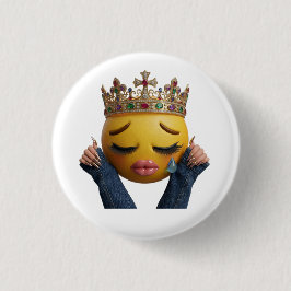 Sassy Huilende Emoji Feestballon - Dramatische Ver Ronde Button 3,2 Cm