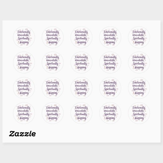 Sassy Introvert Humor with Cute Clouds Ronde Sticker (Vel)