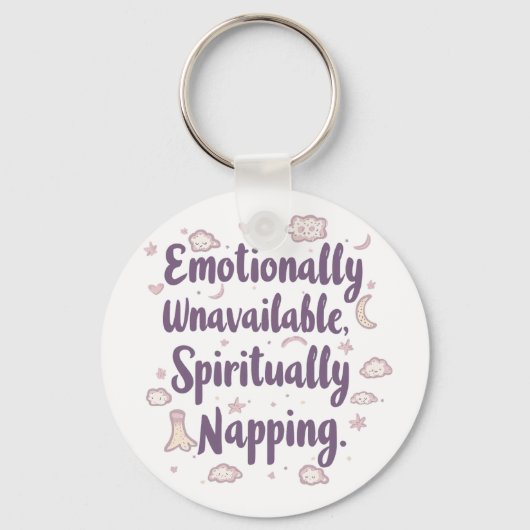 Sassy Introvert Humor with Cute Clouds Sleutelhanger (Voorkant)