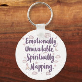 Sassy Introvert Humor with Cute Clouds Sleutelhanger (Achterkant)