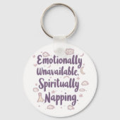 Sassy Introvert Humor with Cute Clouds Sleutelhanger (Achterkant)