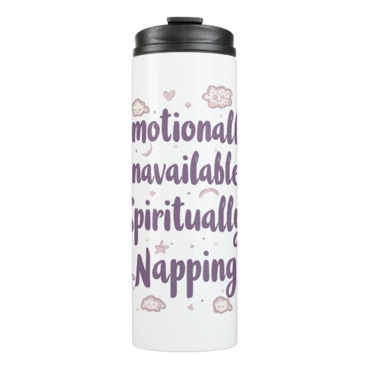 Sassy Introvert Humor with Cute Clouds Thermosbeker (Voorkant)