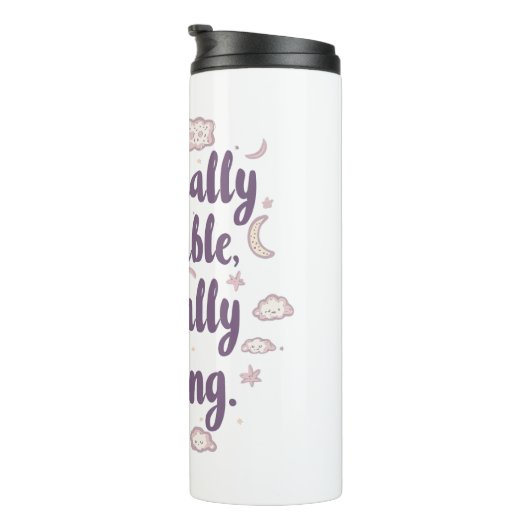 Sassy Introvert Humor with Cute Clouds Thermosbeker (Geroteerd rechts)