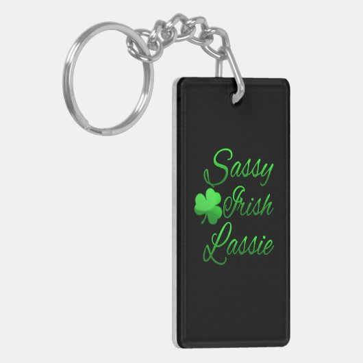 Sassy Irish Lassie St Patricks Day Sleutelhanger (Voorkant Links)