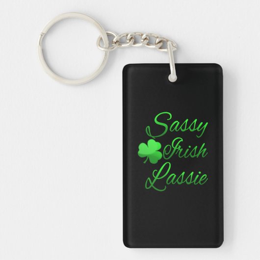 Sassy Irish Lassie St Patricks Day Sleutelhanger (Voorkant)