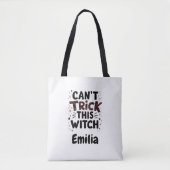Sassy kan deze heks niet bedriegen Halloween naam Tote Bag (Voorkant)
