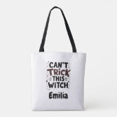 Sassy kan deze heks niet bedriegen Halloween naam Tote Bag (Achterkant)