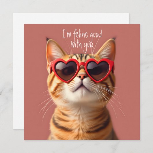 Sassy Kat Valentijnsdag Feestdagenkaart (Voorkant / Achterkant)