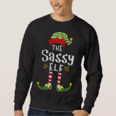 Sassy Kerst Elf Matching Pyjama X-Mas Party Trui (Voorkant)