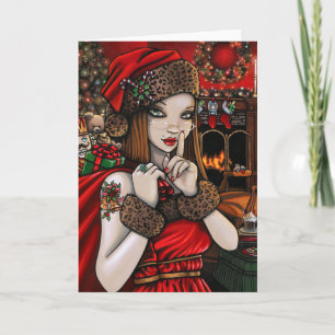 Sassy Kerstman Comfortabele Retro Chris van de Feestdagen Kaart