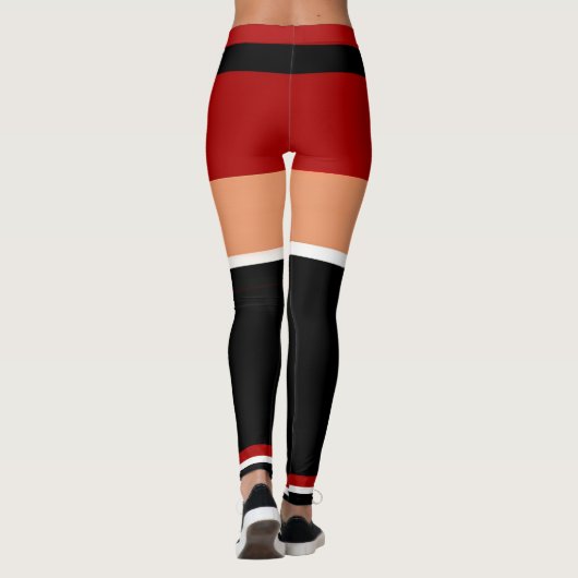 Sassy Kerstman Kerstmis Zwart en Rood Leggings (Achterkant)
