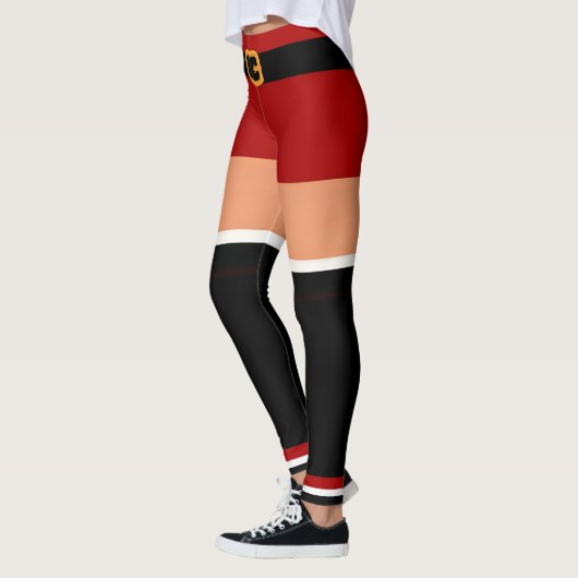 Sassy Kerstman Kerstmis Zwart en Rood Leggings (Links)