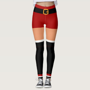 Sassy Kerstman Kerstmis Zwart en Rood Leggings